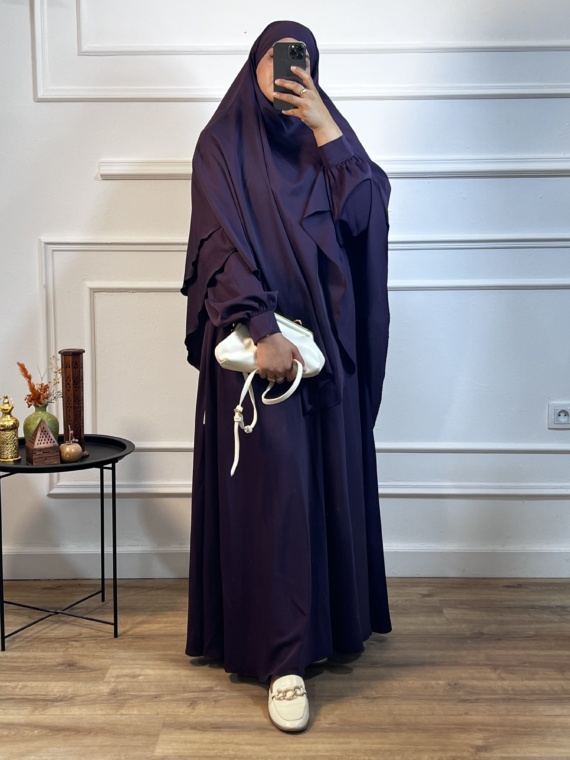 Jilbab Al Malika Aubergine